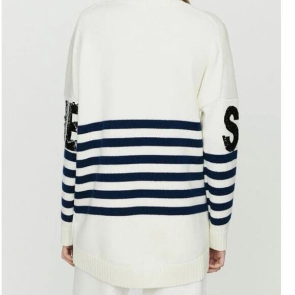Maje Mystica Striped & Sequined Resort Sweater Size 0 - Picture 14 of 14